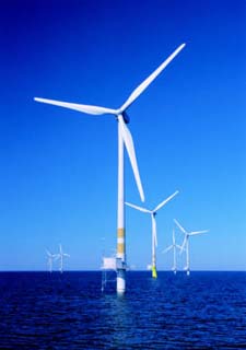 wind turbines in sea