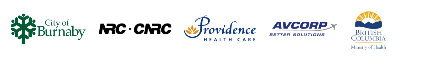 logos of city of burnaby national research council Canada providence health care avcorp