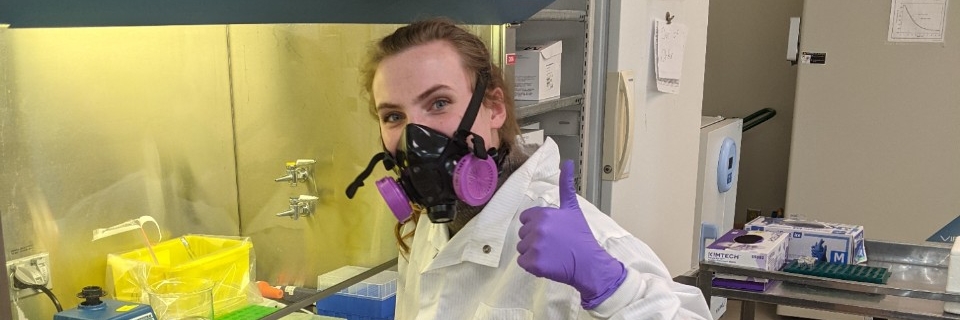 image of student in lab
