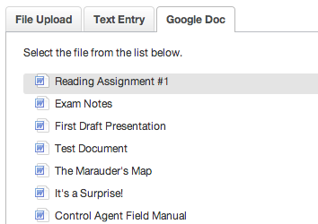google doc assignment in canvas