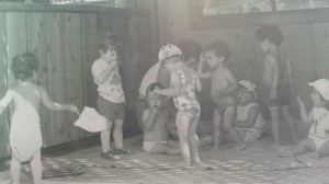 Historical photo of children playing