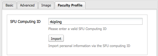 Faculty Profile properties