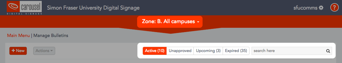 zone B All campuses option