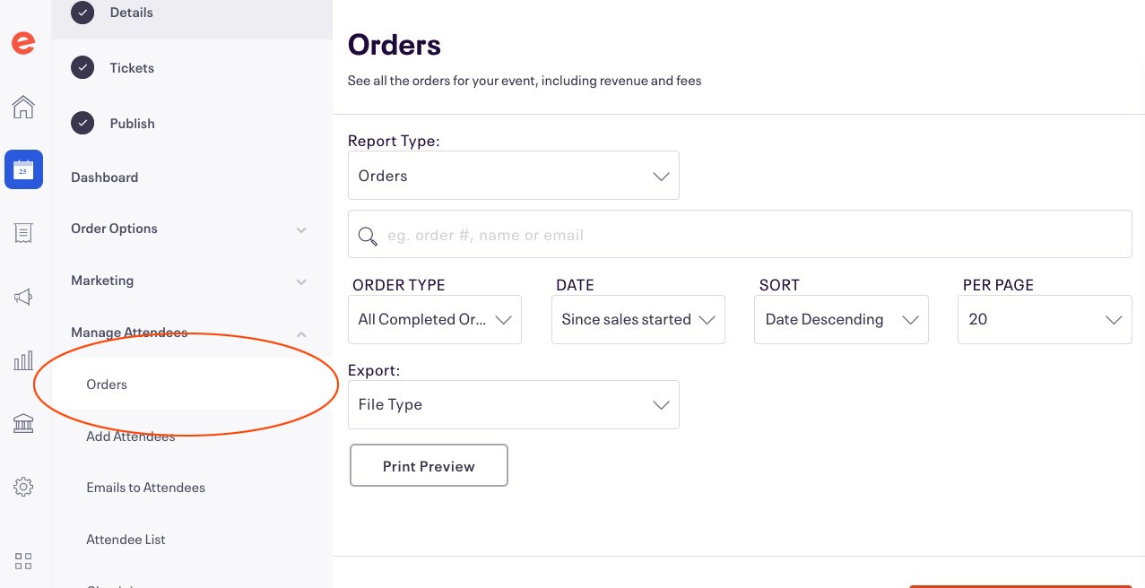 Select orders