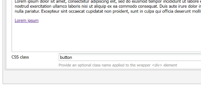 This is an image showing how to add a button style using the button css class