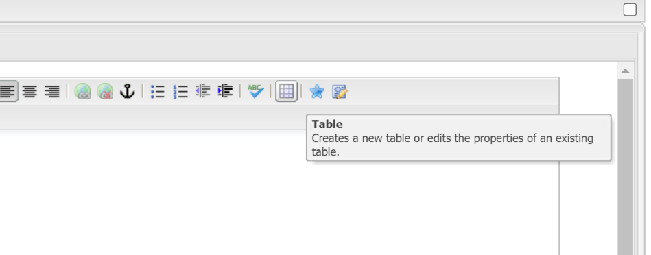 This is an image showing how to create a table within a text component