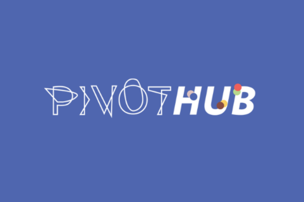 Blue background with Pivot Hub logo