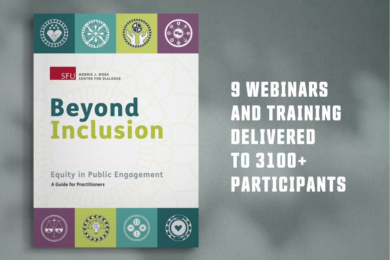 Beyond Inclusion cover and text "9 webinars and training delivered to 3100+ particiipants"