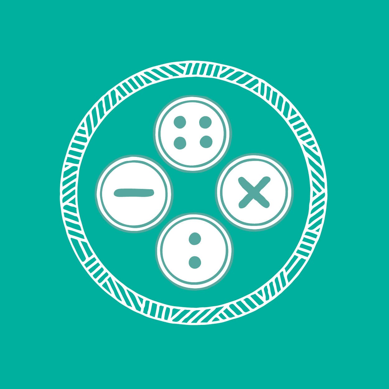 Icon designed by Sandeep Johal: Four buttons with differing shapes of holes