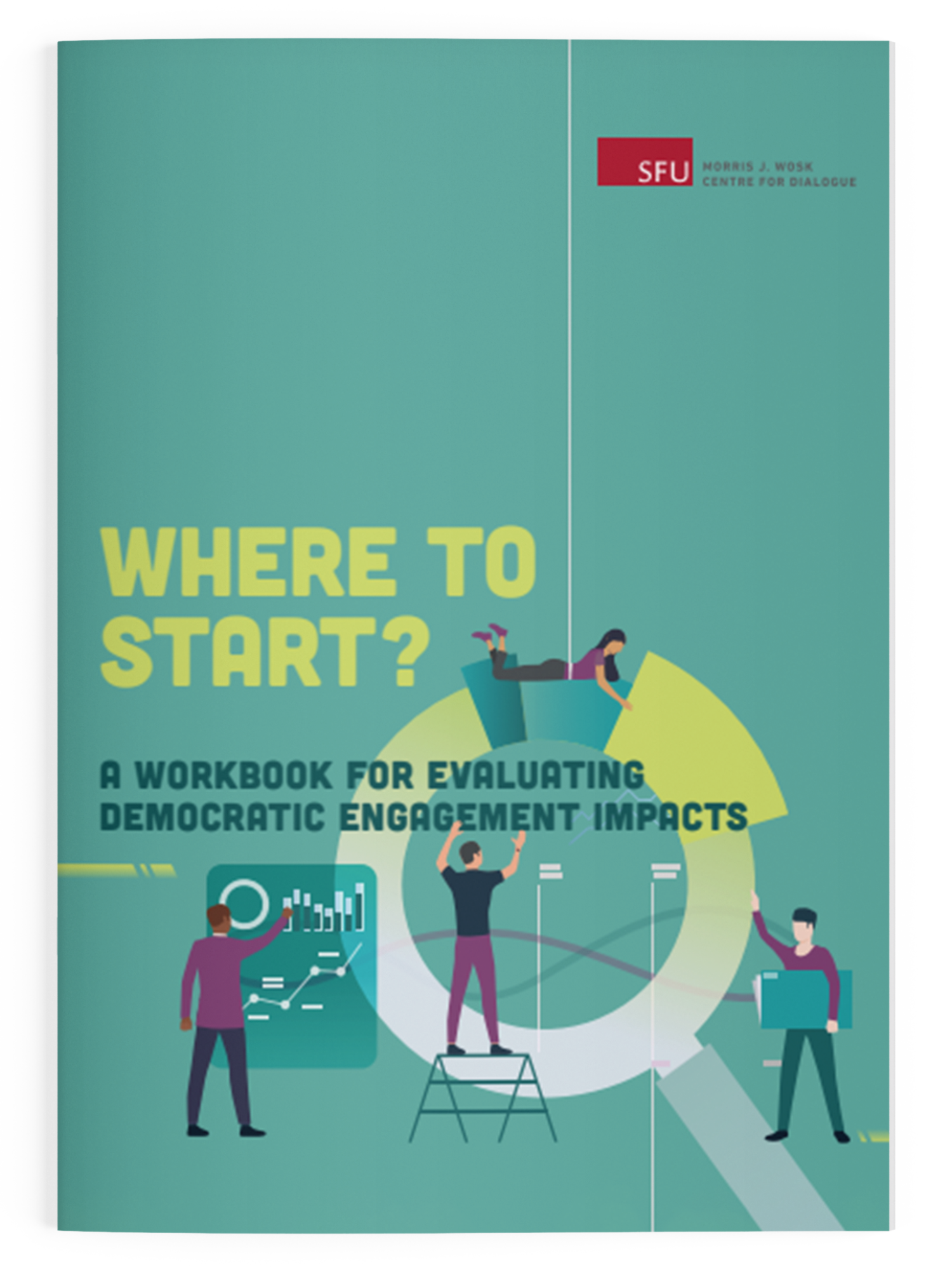 Mockup of the cover of the workbook for evaluating democratic engagement