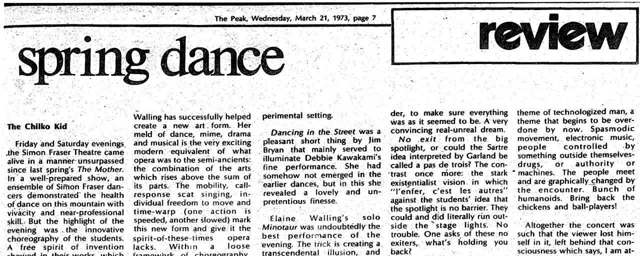 Iris Garland and students 1973 spring dance review