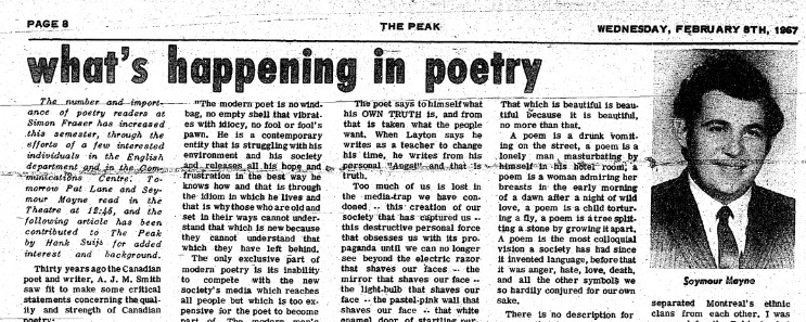 The Peak: What's Happening in Poetry