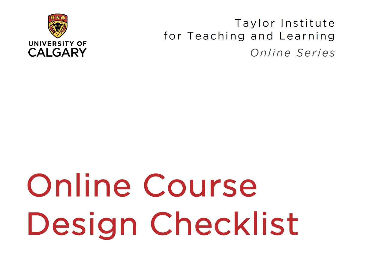 Online course design checklist