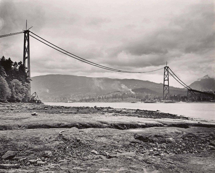 Leonard Frank "Lion’s Gate Bridge from Lumberman’s Arch, Stanley Park, Vancouver, BC", 1938. Photographer: Leonard Frank. Source: Jewish Museum & Archives of BC, Leonard Frank Photos Studio; LF.02722