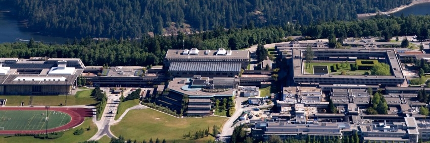 SFU campus close aerial photo