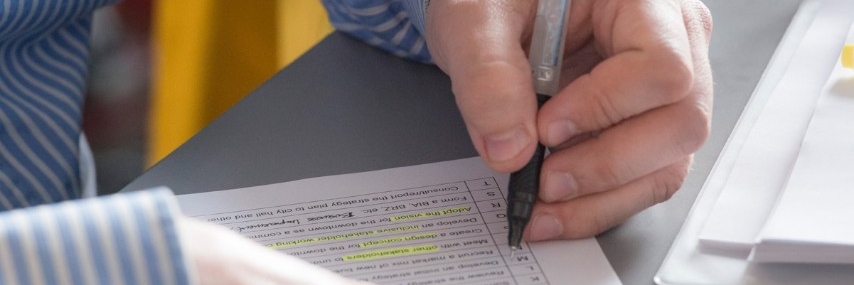 image of student filling out paperwork