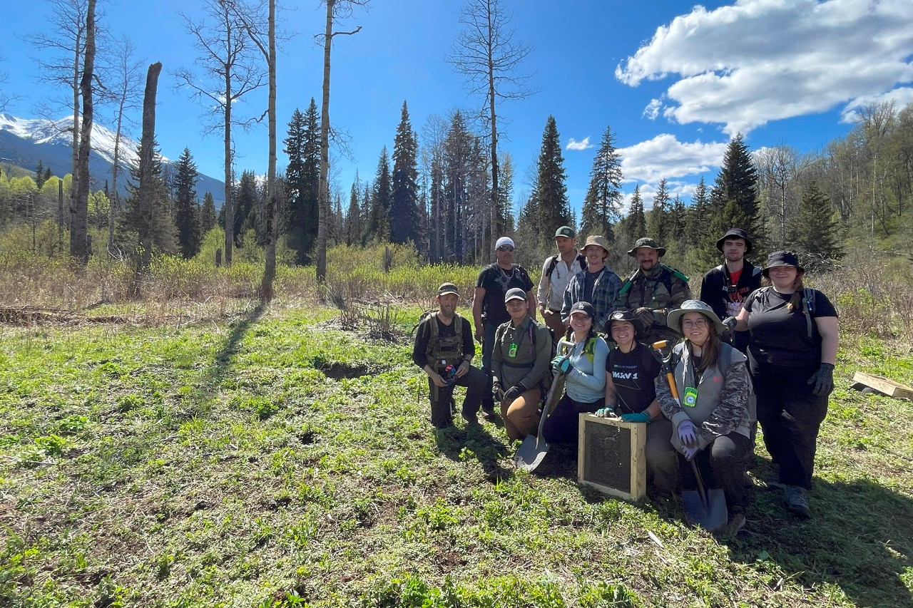 2025 Field school completing historical-ecological surveys in Lax'yip Luutkudziiwus, northern British Columbia. 