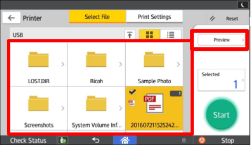 Folder directory of USB storage device