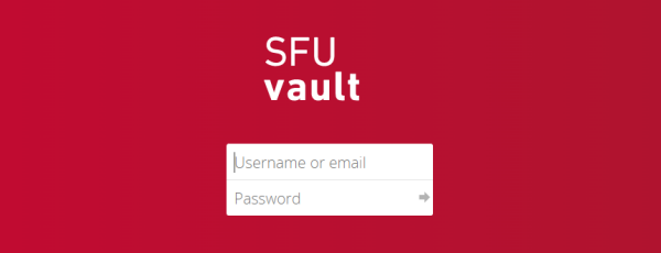 SFU Vault login page
