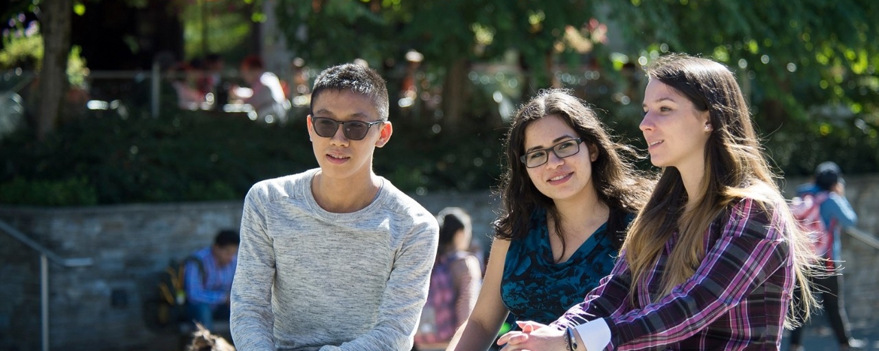 SFU students relaxing at the Burnaby campus