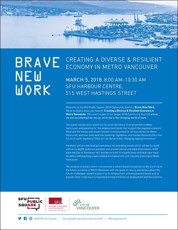 Creating a Diverse & Resilient Economy in Metro Vancouver Handbill