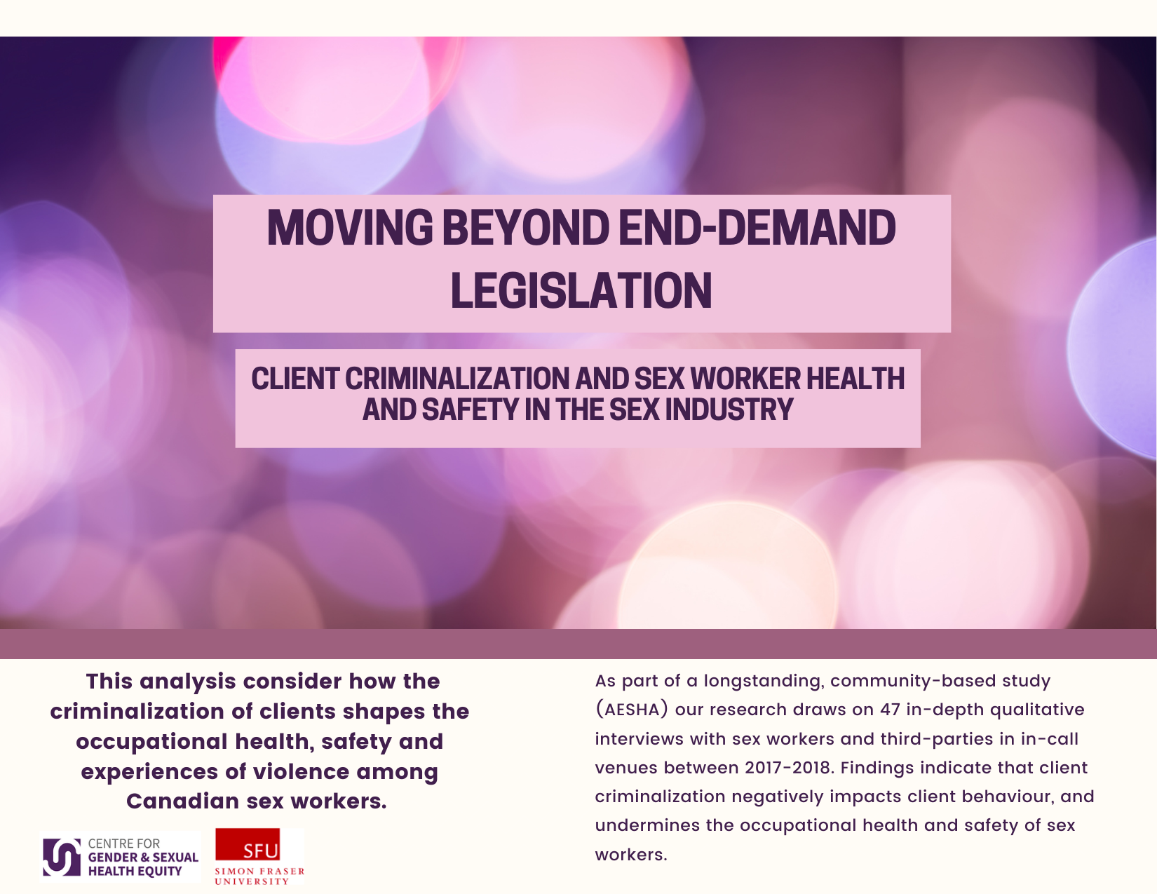 The Impact Of End Demand Criminalization On Client Behaviour And Sex Worker Health And Safety In