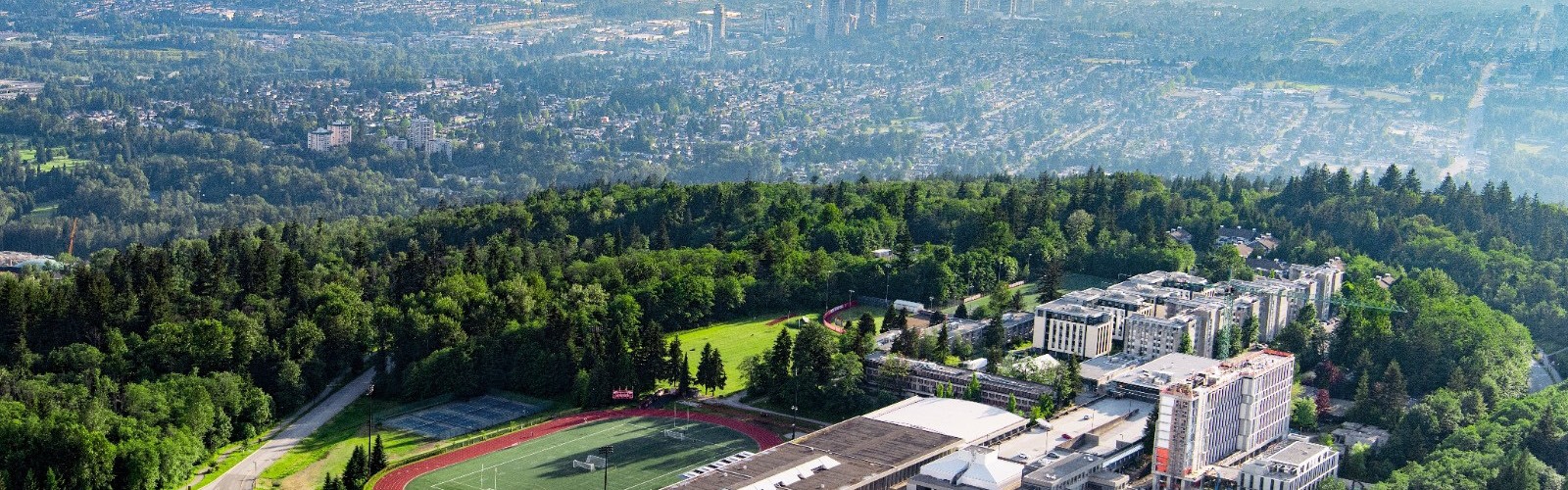 SFU aerial and view of lower mainland