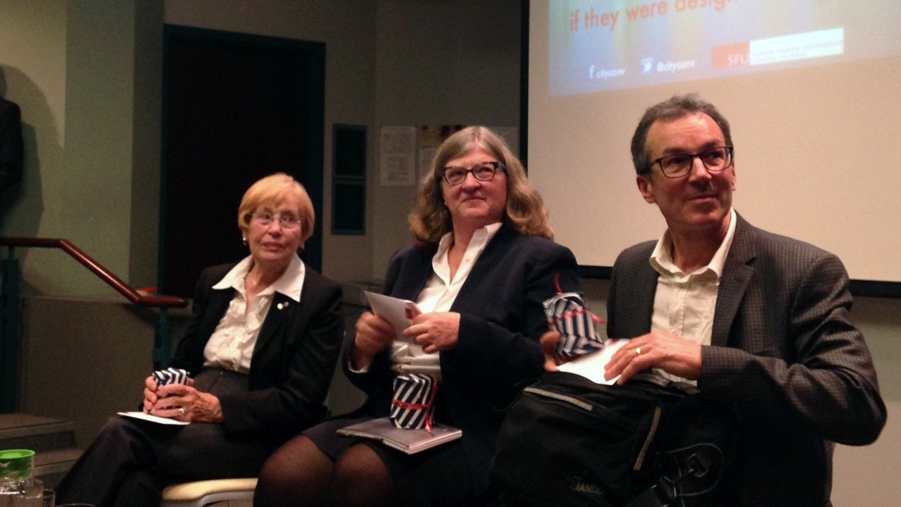 From left to right: Marguerite Ford, Frances Bula, and Peter Ladner