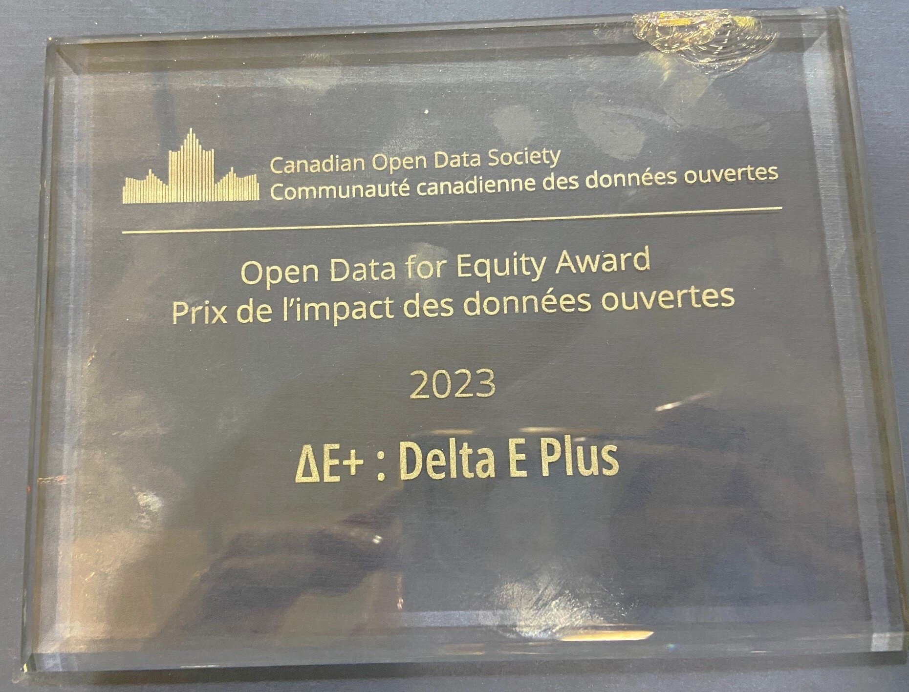 ΔDelta E+ awarded the Open Data Equity Award from the Canadian Open Data Society