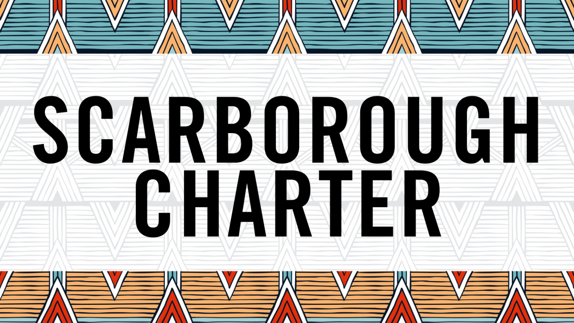 A decorative image that reads "Scarborough Charter"
