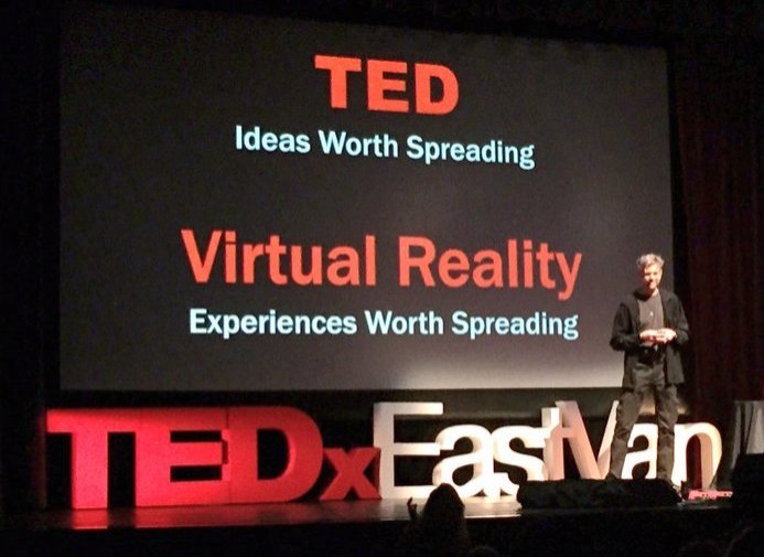 Bernhard Riecke giving a talk at TEDxEastVan