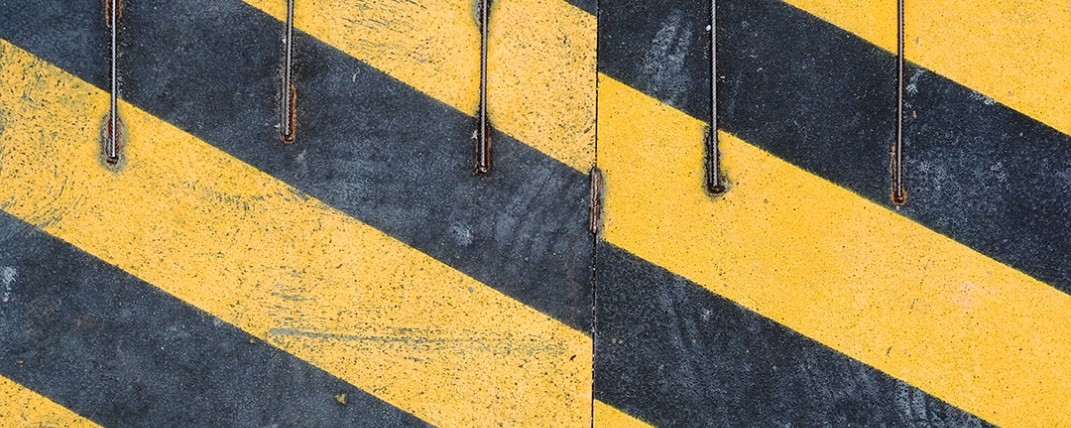 photo of checkered yellow and black hazard 