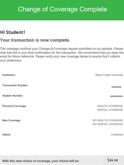 StudentCare Opt-Out Approval Email