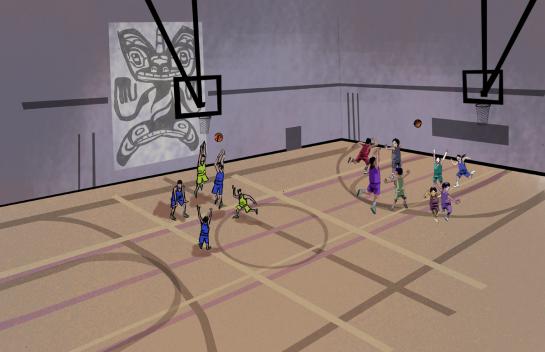 The basketball court