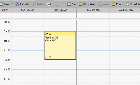 The new appointment has now been created