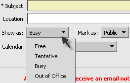 Set the 'busy' status