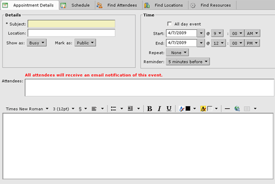 Appointment Details Menu