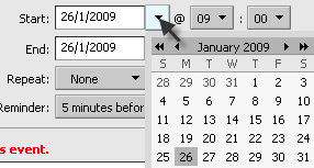 Select dates and times