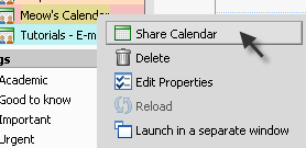 Select Share Calendar