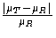 \frac{|\mu_T - \mu_R|}{\mu_R}