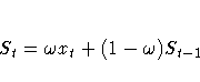 S_{t}={\omega}x_{t}+(1-{\omega})S_{t-1}