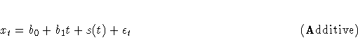 x_{t}=b_{0}+b_{1}t+s(t)+{\epsilon}_{t}
\hspace*{2in}\rm{(Additive)}
