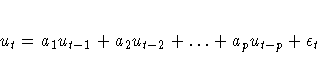 u_{t}=a_{1}u_{t-1}+a_{2}u_{t-2}+ ... +a_{p}u_{t-p}+{\epsilon}_{t}