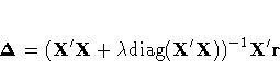 {{\Delta}}=(X'X+{\lambda}\rm{diag}({X'X}))^{-1}{X'r}