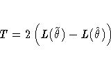 T = 2 ({\ssbeleven L(\tilde{{\theta}}) - L(\hat{{\theta}})})