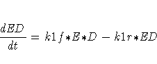 \frac{d{ED}}{dt} = k1f{\ast} E{\ast}D - k1r{\ast}{ED}