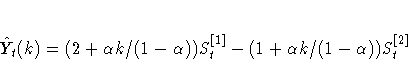 \hat{Y}_{t}(k) 
= (2+{\alpha}k/(1-{\alpha})) S_{t}^{{\ssbeleven [1]}}
- (1+{\alpha}k/(1-{\alpha})) S_{t}^{{\ssbeleven [2]}}