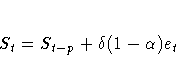 S_{t} = S_{t-p} + {\delta}(1-{\alpha})e_{t}