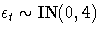 {\epsilon}_{t} \sim \rm{IN}(0,4)