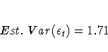 Est. Var( {\epsilon}_{t}) = 1.71